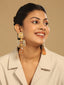 Gold & Silver Toned Stone Studded Anti Tarnish Peacock Dangler Earrings