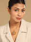18k Gold-Plated Crystal Studded Minimal Chain Pendant Necklace
