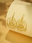 18K Gold-Plated Pearl Beaded Circular Ring Earrings