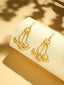 18k String of Pearls Gold Anti Tarnish Earrings