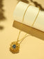 18k Gold-Plated Crystal Studded Minimal Chain Pendant Necklace