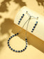 Rhodium-Plated Artificial Blue Stone Studded Minimal Choker Set