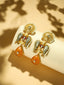 Gold & Silver Toned Stone Studded Anti Tarnish Peacock Dangler Earrings