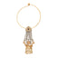 18K Gold-Plated Semi Precious Stone Studded And Metal Beaded Pearl Jhumki Drop Statement Hasli Necklace