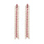 Rhodium-Plated Cubic Zirconia Studded Sleek Petal Motif Drop Cocktail Earrings