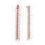 Rhodium-Plated Cubic Zirconia Studded Sleek Petal Motif Drop Cocktail Earrings
