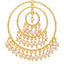 18K Gold-Plated Pearl Beaded Circular Ring Earrings
