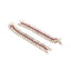 Rhodium-Plated Cubic Zirconia Studded Sleek Petal Motif Drop Cocktail Earrings