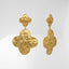18k Gold-Plated Contemporary Molten Metallic Floral Dangler Earrings