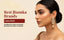 Indian model wearing kundan and pearl jhumka earrings - Nuyug best jhumka brands banner