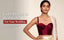Split-screen Nuyug campaign portrait — left model in maroon silk wearing the American Diamond Ruby Airia Layered Necklace Set; right model in ivory silk wearing the American Diamond Leaflet Spark Necklace Set
