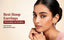 Real modern Indian woman wearing Nuyug American diamond gold hoop earrings