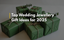 Five gifts wrapped in gifting paper arranged neatly with text overlay “Top Wedding Jewellery Gift Ideas for 2025.”
