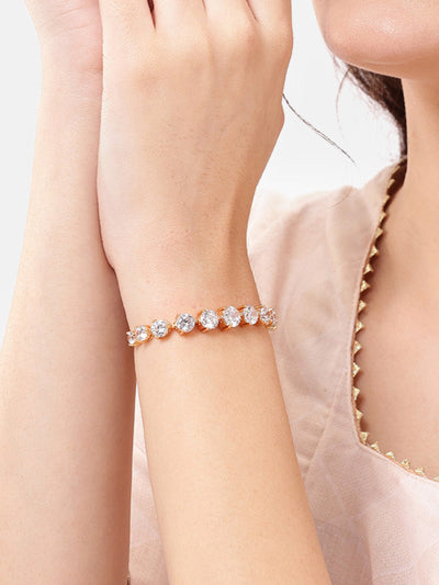 Gold Sheen Cubic Zircon Adjustable Bracelet
