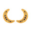 22K Gold-Plated Stone Studded Crescent Shaped Stud Earrings