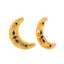 22K Gold-Plated Stone Studded Crescent Shaped Stud Earrings