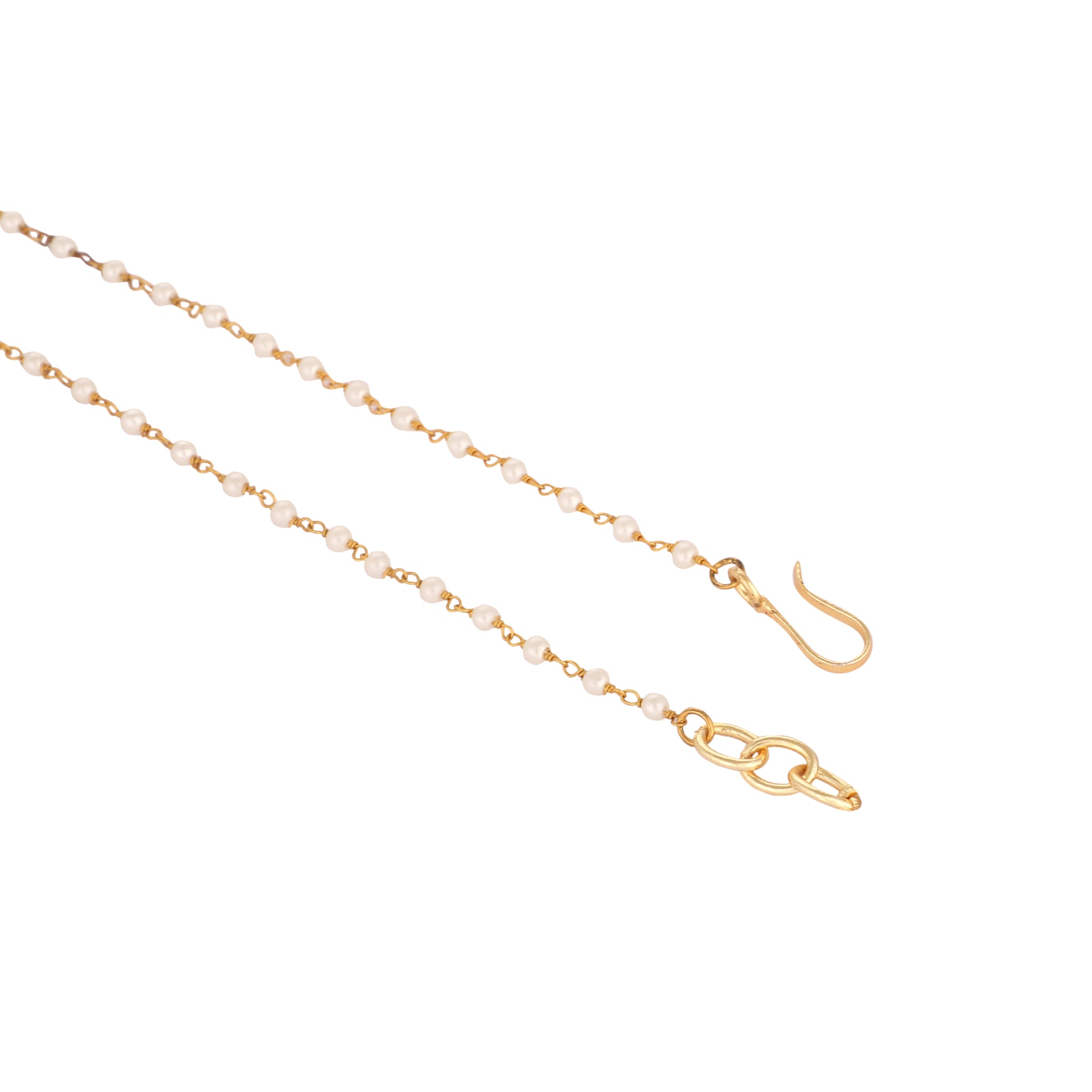 22K Gold Plated Arc Kundan Ruby Drops Necklace