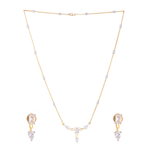 American Diamond Blissful Minimal Necklace Set