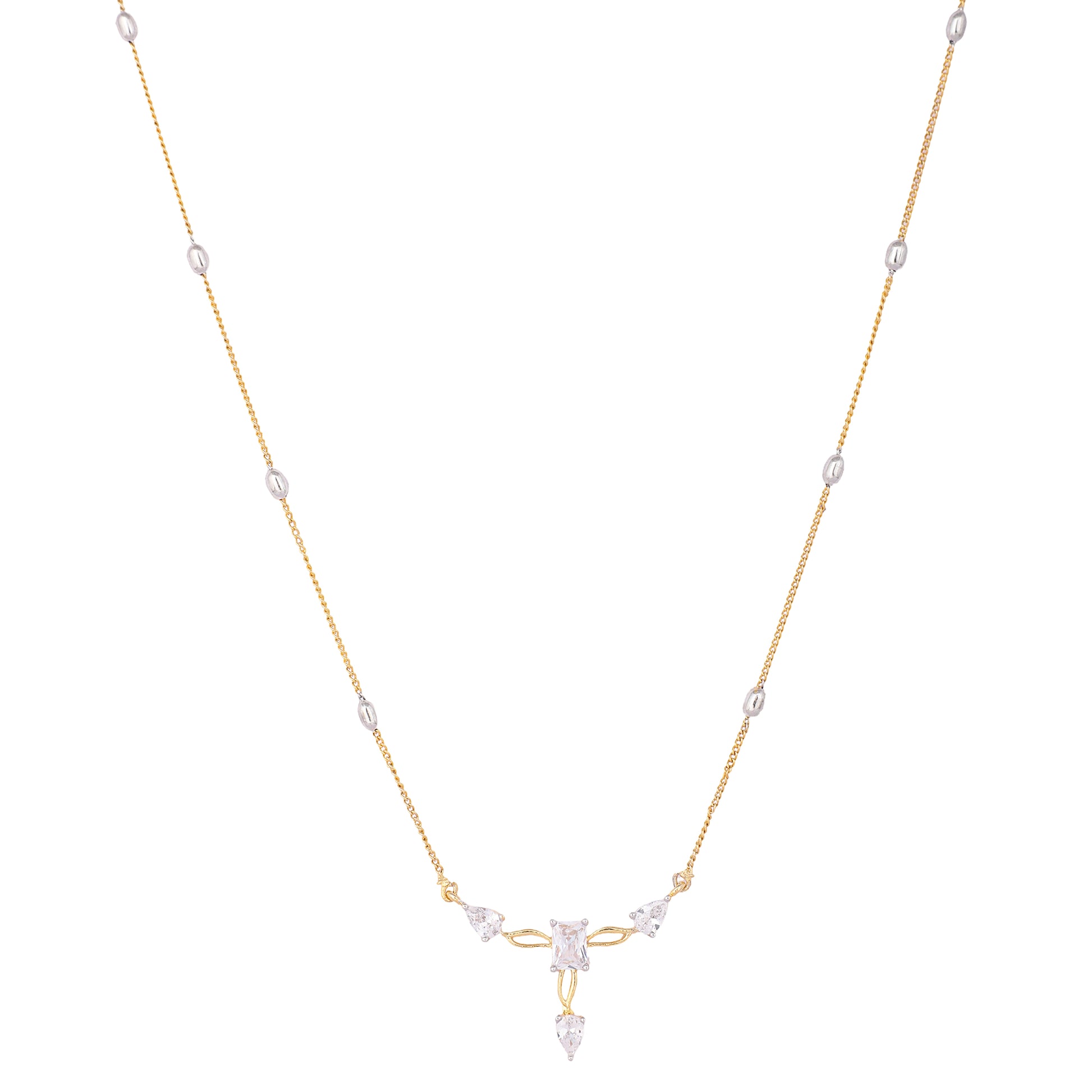 American Diamond Blissful Minimal Necklace Set