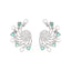 Rhodium Plated Pearl Mystic Flare Stud Earrings