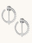 CZ Diamond Silver Hoop Stud Earrings
