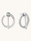 CZ Diamond Silver Hoop Stud Earrings