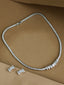 Cz Solitaire Silver Necklace Set