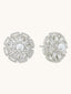 Silver Stone Studded Floral Earrings