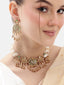 Gold Plated Emerald Garden Charm Choker Set