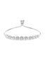 Solitaire Diamond Rhodium Plated Adjustable Bracelet