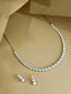 Gradate CZ Solitaire Silver Necklace Set
