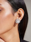 Silver Stone Studded Floral Earrings