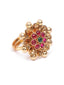 Gold Plated Ruby Aura Adjustable Ring