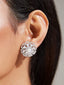 Silver Stone Studded Floral Earrings