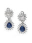 Blue Faux Sapphire American Diamomd Danglers