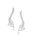 Rhodium Plated Curl American Diamond Earcuffs