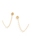 Fern Motif Pearl Drape Drop Earchain