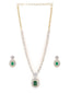 Dazzling american diamond emerald coctail necklace set
