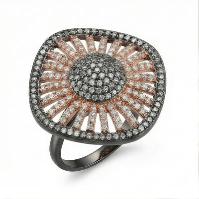 American Diamond Adjustable Aura Ring