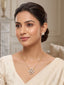 22k Gold Plated Floral Shape Diamond Necklace Set