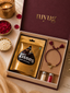 Nuyug Divine Red Kundan Rudraksha Rakhi Hamper