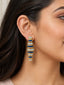 Prism Party Baguette Diamond Blue Dangler Earrings