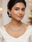 22k Gold Plated Princess Dimaond Necklace Set