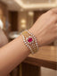 Ruby Royal Zirconia studded Cuff Bracelet