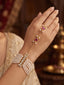 Nuyug Pearl Cuff Kundan Hathphool Adjustable Bracelet