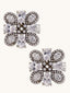 22K Gold-Plated Crystal & Zircon Stone Studded Floral Studs