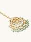 22k Gold Plated Kundan Green Maang Tikka
