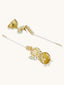 22K Gold-Plated Floral Jhumki Kundan Studded Kanauti Earrings