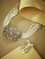 22K Gold-Plated Cubic Zirconia Studded & Pearl Beaded Necklace Set