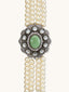 Pearl Beaded Jade Stone Choker Necklace